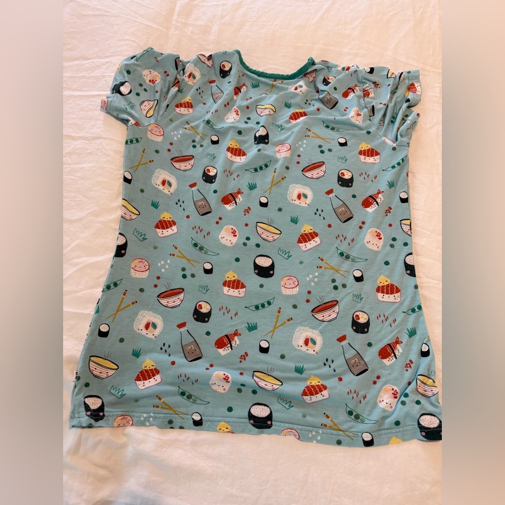 Little Sleepies Light Blue Sushi Print Short Bamboo Pajama Set GUC 0600 - Picture 6 of 9